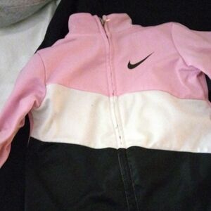 Nike Kids Jacket - Pink, White, and Black